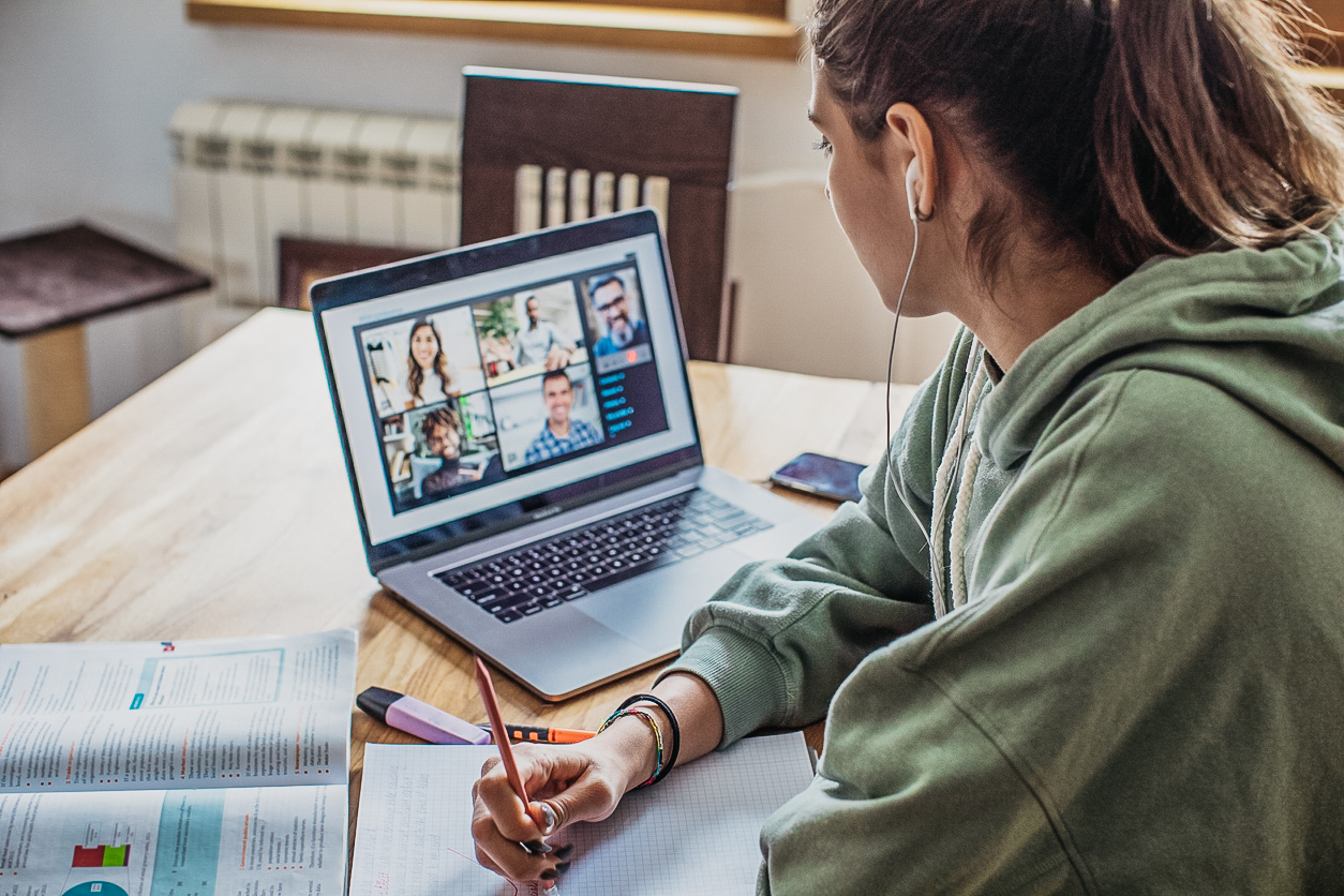 Student learning at home
